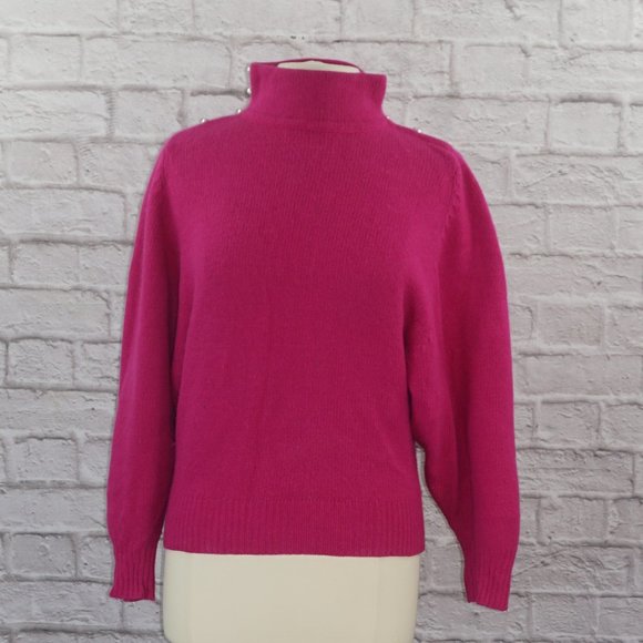 Vintage 80s Pierre Cardin Lambswool Angora Dolman Sleeve Sweater - Picture 1 of 7